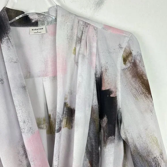 Aritzia Babaton Ambrose Bodysuit Frost Pink Dream Wrap-front Size Small S I1396 - Picture 3 of 14